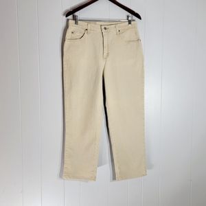 4/$20 NWT Lee Riders Relaxed Stretch High Rise Straight Leg Tan Jeans 12 petite